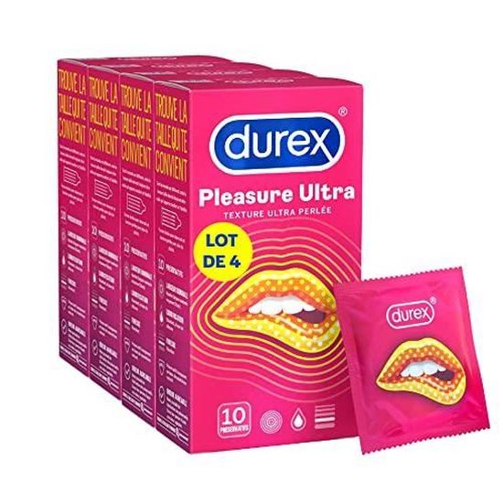 Durex Lot de 4 boîtes de Préservatifs Pleasure Ultra 4x10 pièce Cdiscount Au quotidien