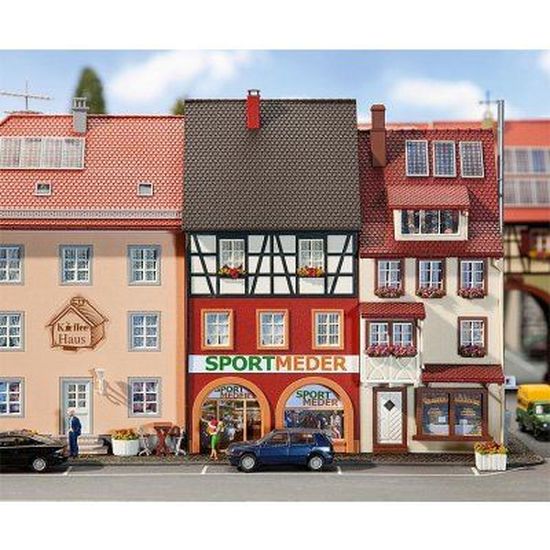 Kit De Construction Maquette Faller - Maison De Ville 'Sport Meder' - Échelle HO/1:87, Pour Modélisme