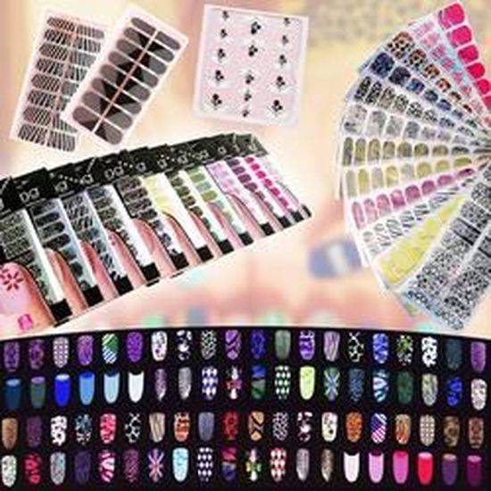 100 stickers deco ongles Autocollant Nail Art Cdiscount Au quotidien