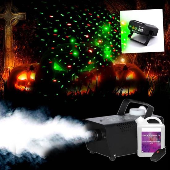 Soirée Halloween Machine à fumée + Liquide + Laser Light Rouge