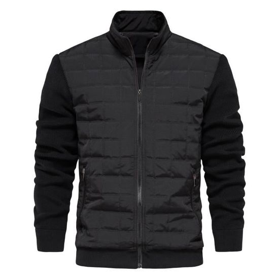 Veste Homme Coupe Régulière Col Montant - Pour Automne/hiver - Style Décontracté Sport Outdoor - Polyvalente Et Confortable
