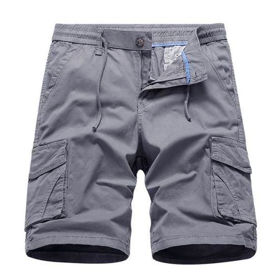 Short Cargo Léger Homme Taille Élastique - Randonnée Sport Gym Travail - Confortable Et Pratique