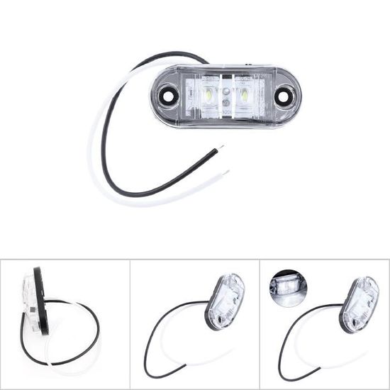 10 Feux De Gabarit 12v 2 Led Blanc E-Marque Pour Poids Lourds Remorque - Foto 4