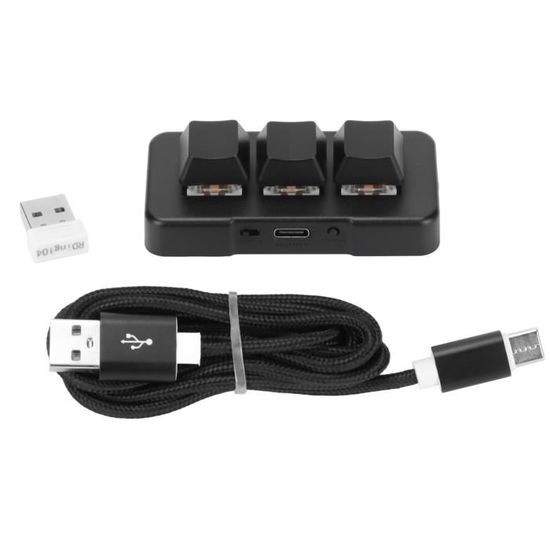 Tmishion clavier macro clavier 3 touches rgb r tro clairage usb 2 4g