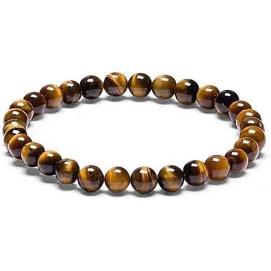 Bracelet Homme Perles œil De Tigre, Hématite, Obsidienne - Chaîne Cubaine Acier Inox - Cadeau Pour Mari, Papa, Ami