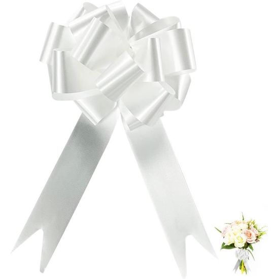Lot De 8 Grands Nœuds Décoratifs En Ruban Noir - Pour Cadeaux, Paniers, Voitures De Mariage, Décoration De Fête