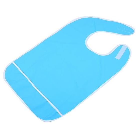 Bavoir Ou Bavette Adulte Pour Repas - En Coton Bleu - Pour Personnes âgées Ou à Besoins Spécifiques