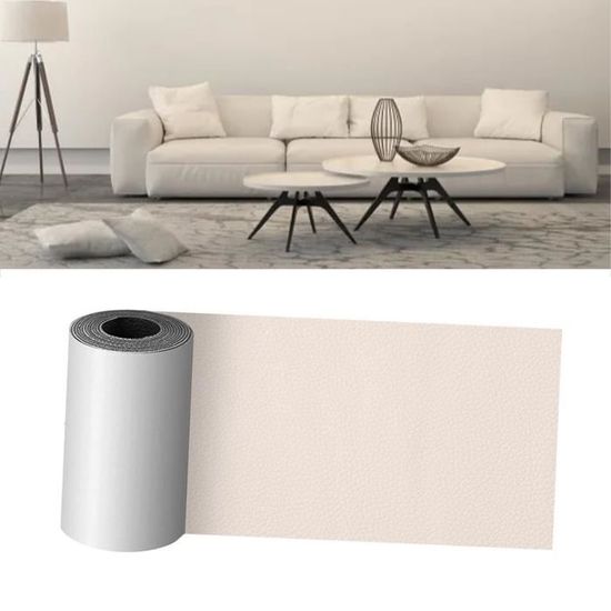 Ruban Adhésif De Réparation Pour Cuir - 2.2cm X 30m, Auto-adhésif, Texture Structurée, Couleur Blanc