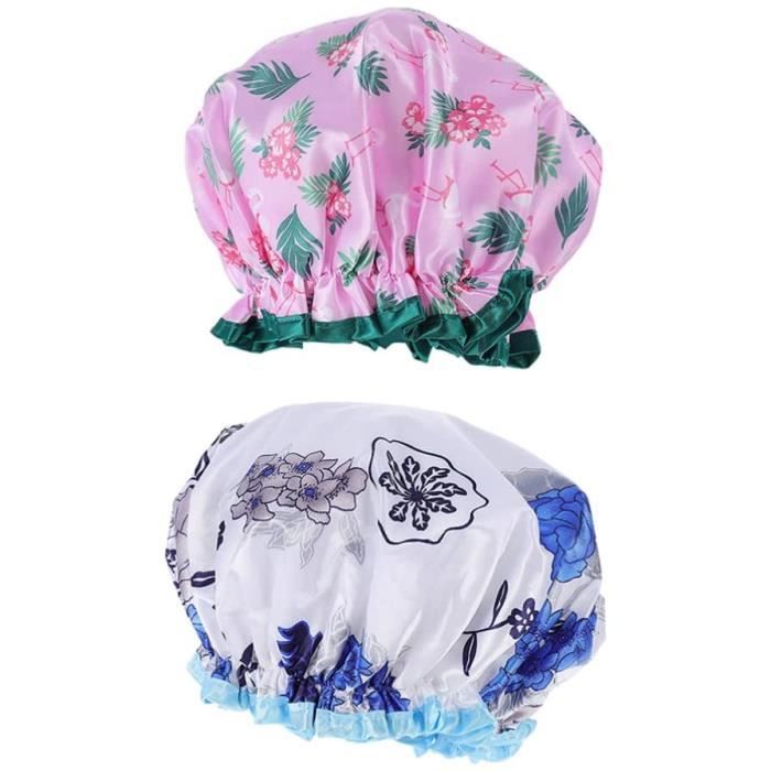 Bonnet De Douche Bébé Imperméable - Protection Yeux/Oreilles - Tissu Élastique - Bleu - Diamètre 28.5 Cm