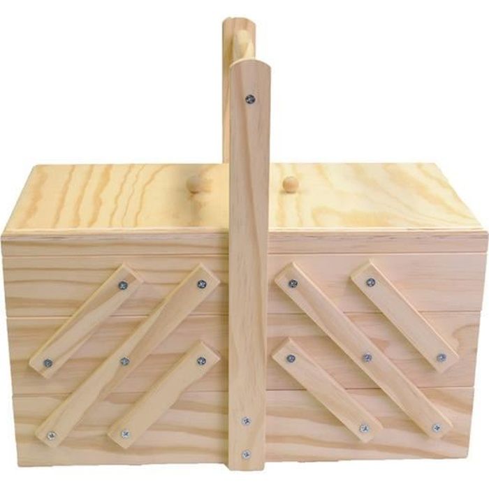 Boite de couture en bois 32 x 16 x 29 cm