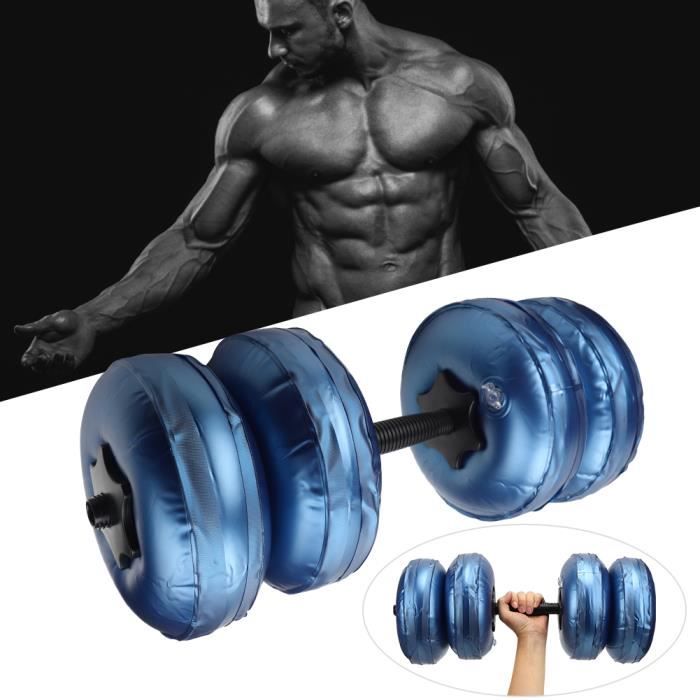 Poids de formation de muscle de bras d'haltère rempli d'eau de sécurité de remise en forme portable réglable(16-20KG bleu )