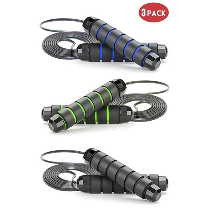Corde à sauter sans enchevêtrement avec roulements à billes Rapids Speed Jump Rope Cable et 6 Équipement de yoga 739