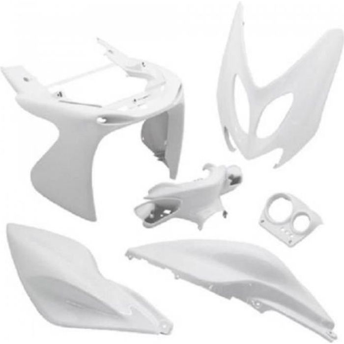Kit carénage MBK Nitro pour 50 cc de 1997 a 2012 15069 etat Kit carrosserie adaptable blanc brillant comprenant 6 pièces (le c...