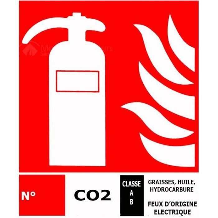 Grand panneau pictogramme extincteur CO2 - Materiel Incendie