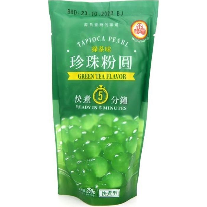 Billes de tapioca au thé vert pour Bubble Tea 250g