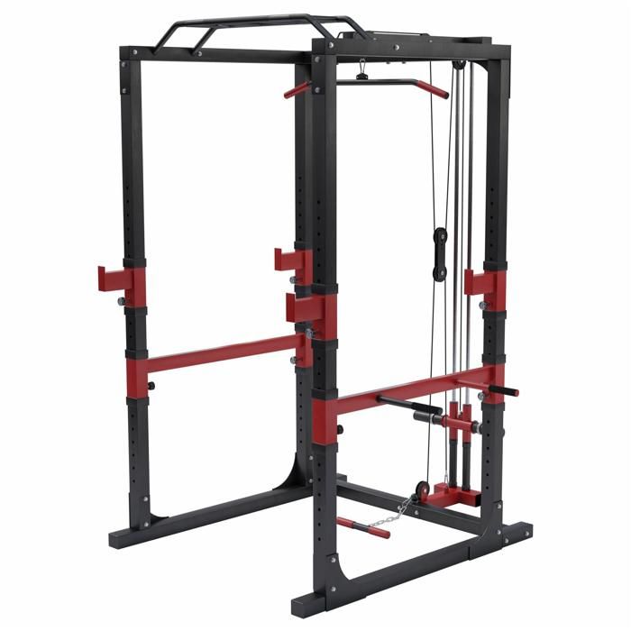 Station de traction – Cage à Squat – poulie haute et bas charge guidée - Power Lifting Gorilla sports