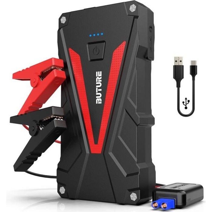 Booster de démarrage-BuTure BR300-800A-12000mah-Booster Batterie Voiture-Sorties QuickCharge 3.0-Lampe à LED