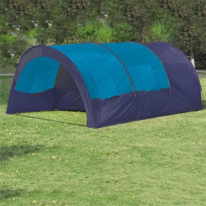 Tente de Camping Etanche pour 6 Personnes - Camping à l'extérieur & Randonnée - Bleu foncé - 480 x 350 x 195 cm