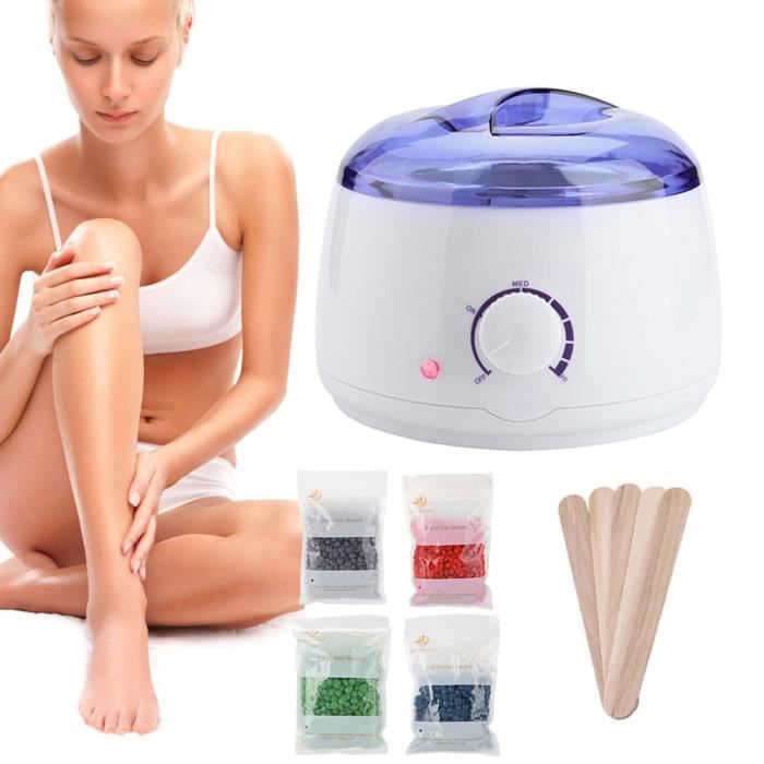 Machine à Cire Professionnelle Chauffe Cire 400g Epilation Cire Perle et 5 Bâtons dépilatoire Efficace Rapide -YUX