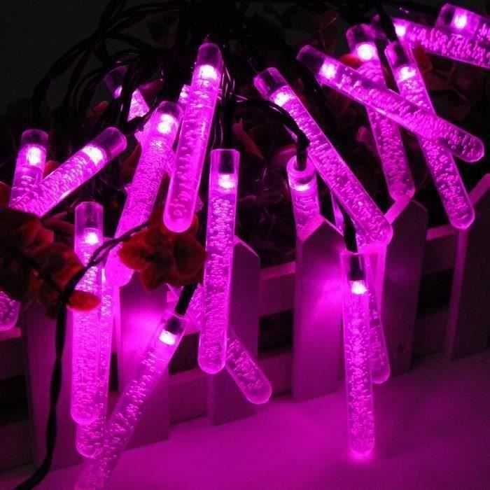 4.8m 20led Guirlande lumineuse exterieure solaire décoration noël fête mariage ROSE WYK29056 LIJFK5718