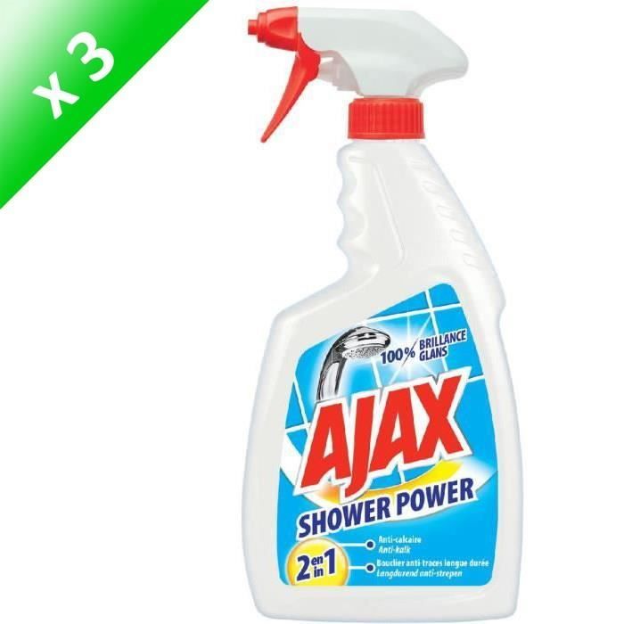 AJAX Lot de 3 nettoyants sanitaires anticalcaires Shower Power - 750 ml