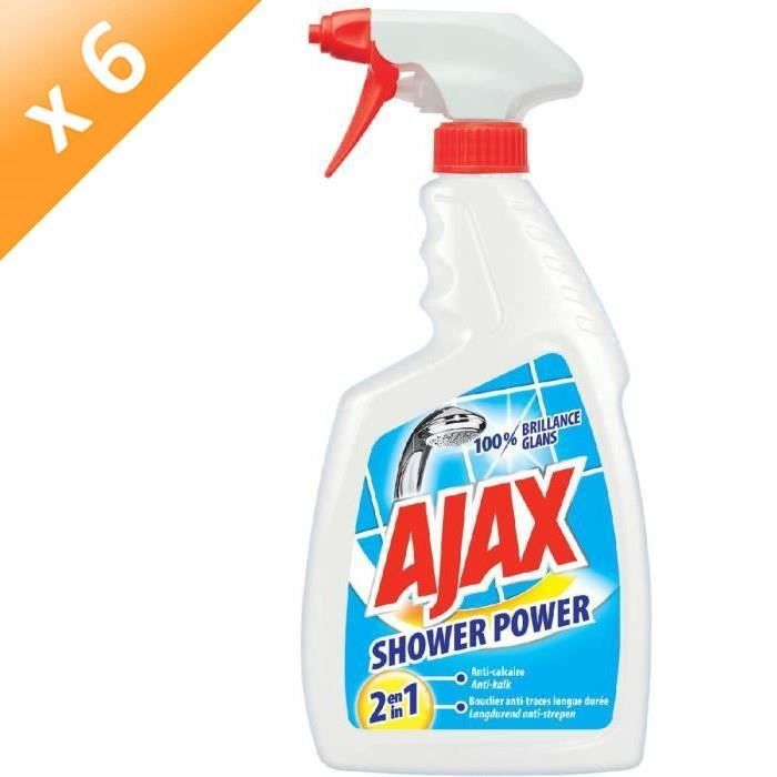 AJAX Lot de 6 nettoyants sanitaires anticalcaires Shower Power - 750 ml