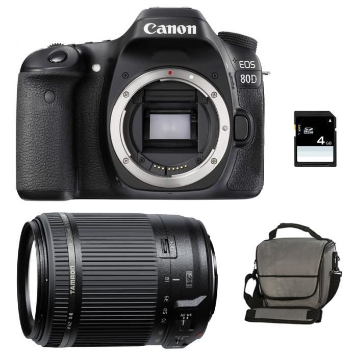 CANON EOS 80D + TAMRON 18-200 VC + Sac + Carte SD 4Go