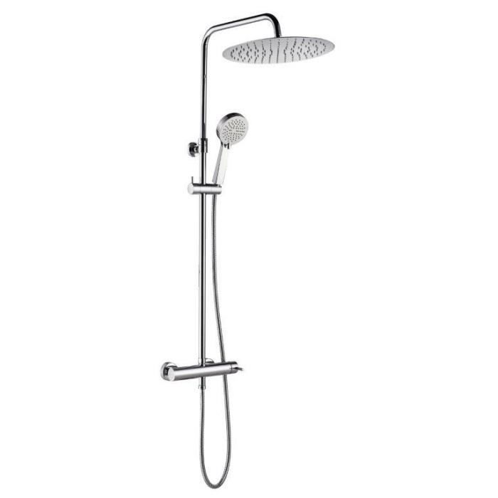ESSEBAGNO Colonne de douche avec robinet mitigeur mécanique Esserondo 300 - Chromé