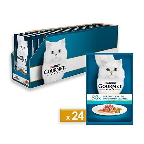 Gourmet Perle filettini en Salsa pour Le Chat, avec Thon, 85 g – Lot de 24 pièces 12222443