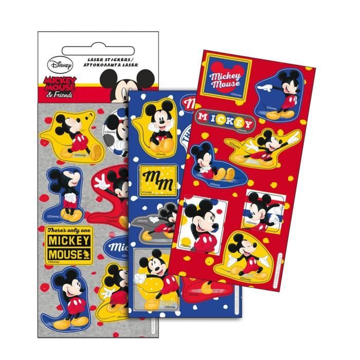 Lot 3 planche de Stickers Mickey Autocollant 12 x 6 cm NEW GUIZMAX