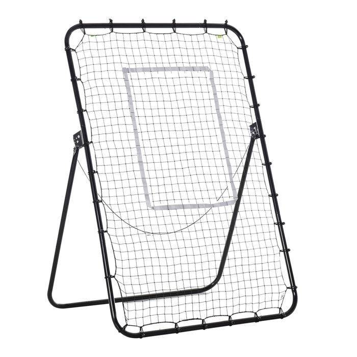 HOMCOM Filet de rebond de football ajustable hauteur angle réglables rebondeur pour football cible sardines de fixation fournies