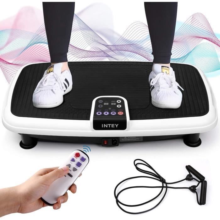 INTEY Plateforme Vibrante pour Fitness, Silencieux-Antidérapant-20 Vitesses Équivalent à 99 Vitesses, Charge Maximale 120kg