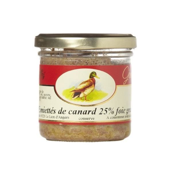 Emietté de canard, 25 % de foie gras, Verrine 125 gr