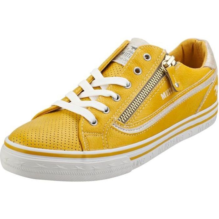 Baskets - Mustang - Low Top Side Zip - Femme - Jaune