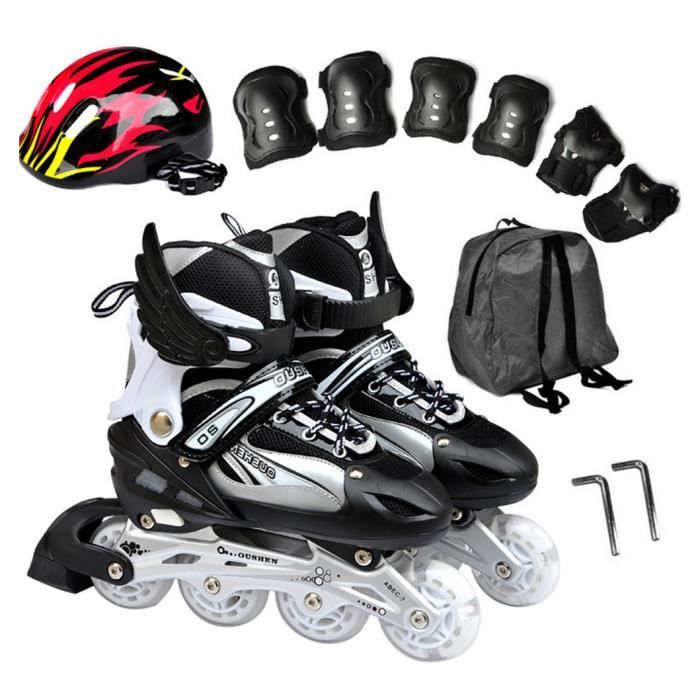 Roller in Line Tailles Reglable Entrainements Adulte Noir