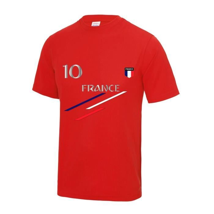 rouge Maillot - Tee shirt foot Fra