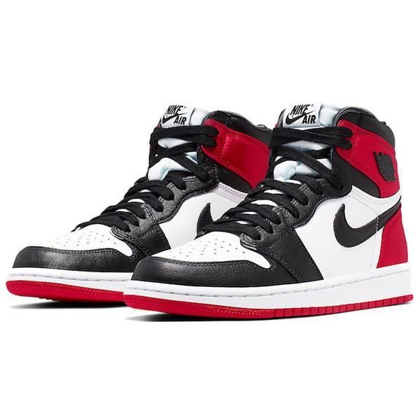 Air Jordans 1 Retro High OG -Satin Black Toe- Chaussures de Course pour Femme Homme