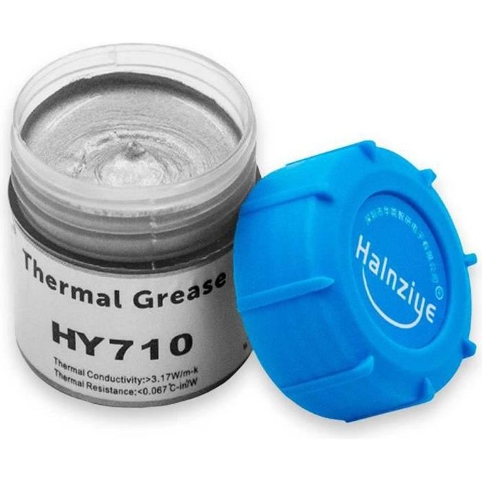 OCIODUAL Pâte Thermique Halnziye HY710 3.17 W-m-k 10g en Pot Argent Graisse Composé Refroidissement pour Processeurs CPU
