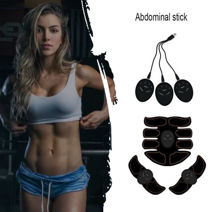3 pièces Artefact du muscle abdominal Muscle Abdominal Coolant Abdomen Machine de chargeur Autocollants abdominaux noir jaune