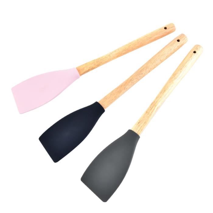 3 pcs spatules à beurre manche en bois ustensiles en silicone pour pâtisserie COLLE - PATE DE FIXATION - SCELLEMENT CHIMIQUE