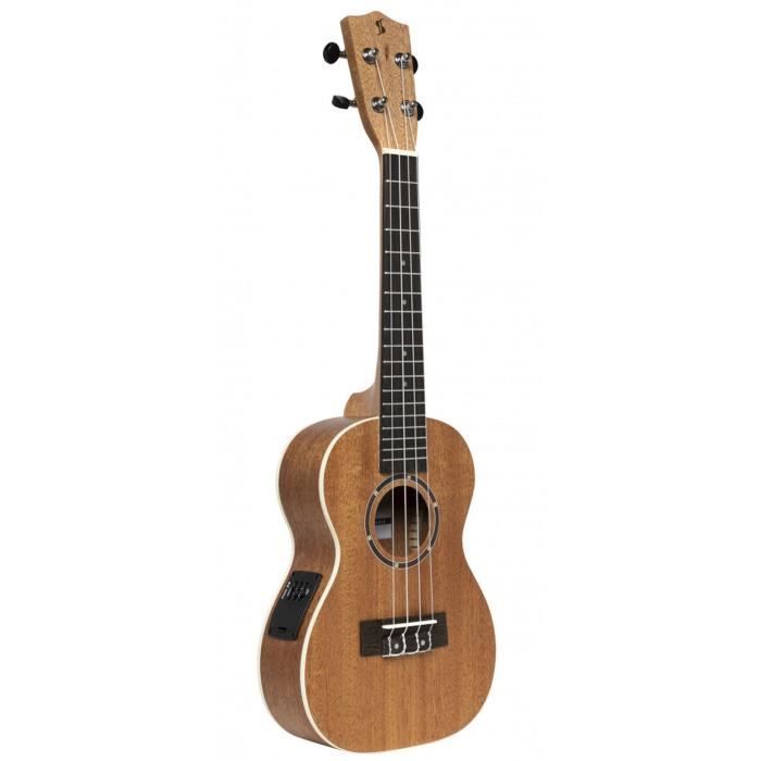 STAGG Ukulélé US-30 Electro Concert - Naturel