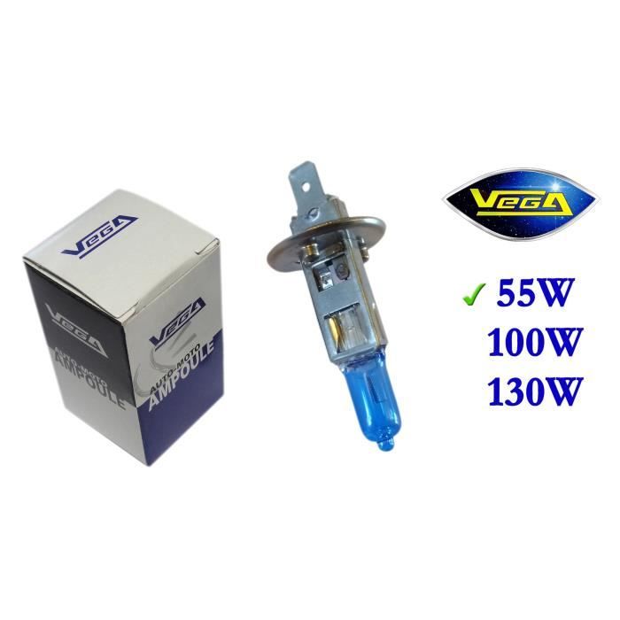 1 ampoule Vega® Xénon 'Day Light' H1 55W P14.5s Lumière du jour Super White Marque Française Homologuée 12V