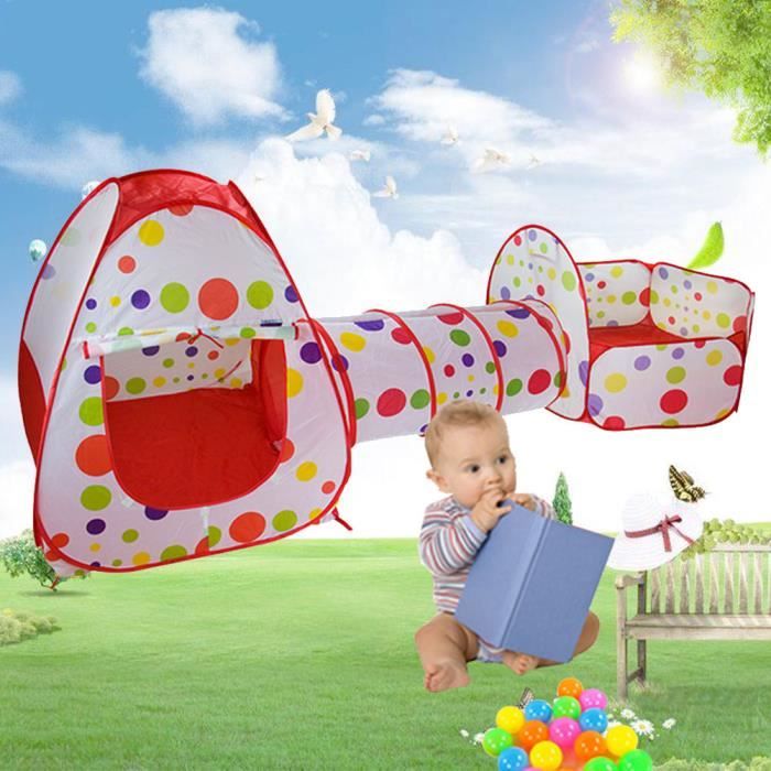 Tent enfant, tente à balles + Tunnel + Sac de transport, tente activité