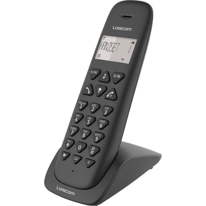 LOGICOM Téléphone sans fil VEGA 150 SOLO Noir sans répondeur