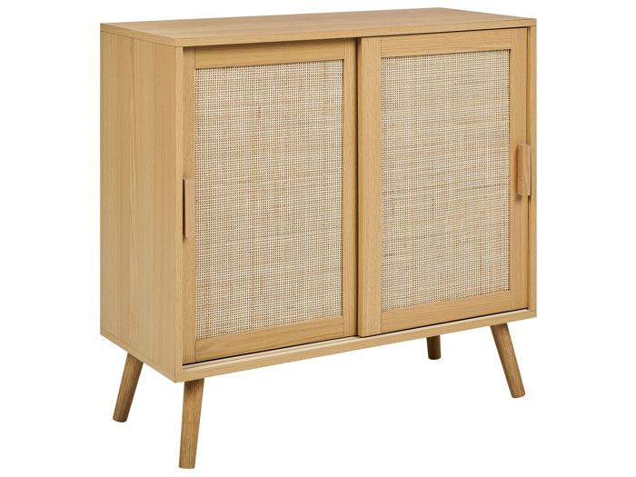 Commode à 2 portes en rotin clair HODGEN Commode à 2 portes en rotin clair HODGEN