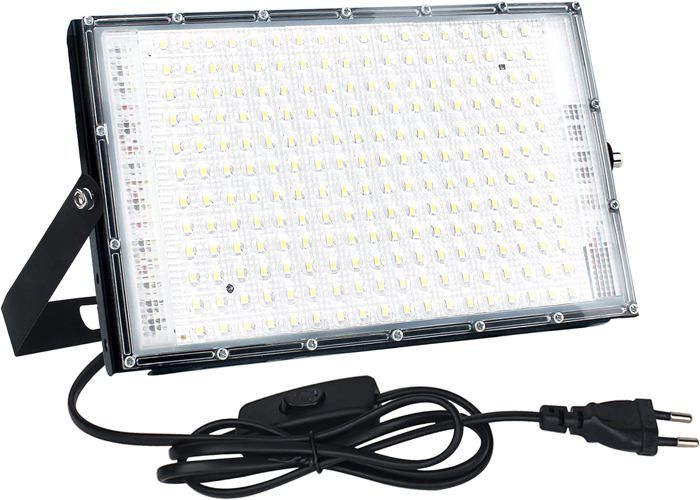 Projecteur LED 100W éclairage extérieur super lumineux blanc froid 3000K étanche IP66Etanche pour Cour GarageTerrain de Sport