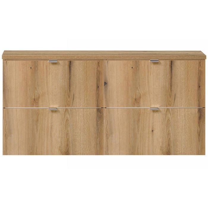 Meuble sous lavabo double NEWPORT 120 x 60 x 40 cm effet chêne Meuble sous lavabo double NEWPORT 120 x 60 x 40 cm effet chêne
