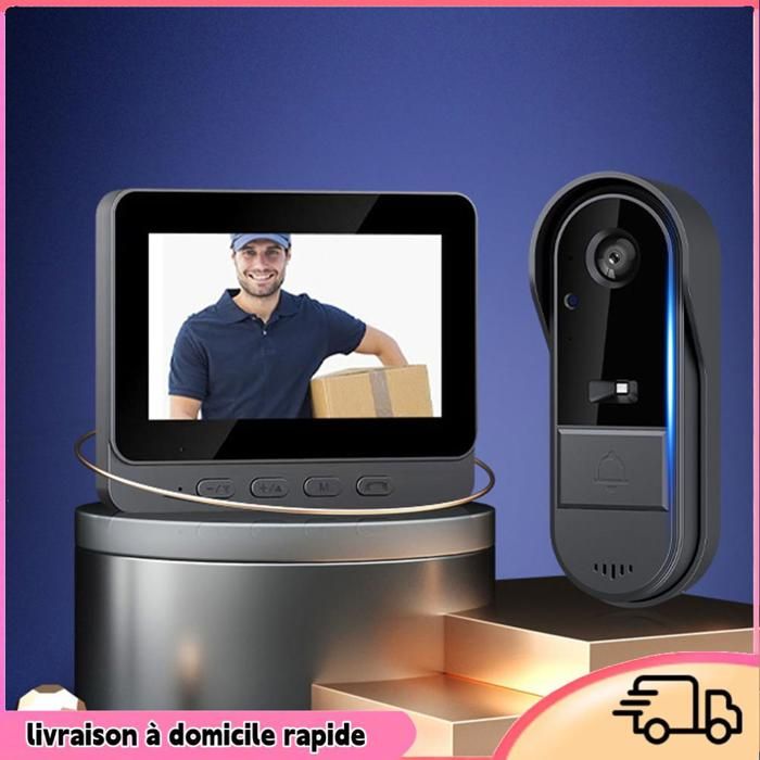 Sonnette Vidéo Sans Fil - DILWE - Caméra IP65 - Interphone 2 voies - Grand angle 170° - Rechargeable USB