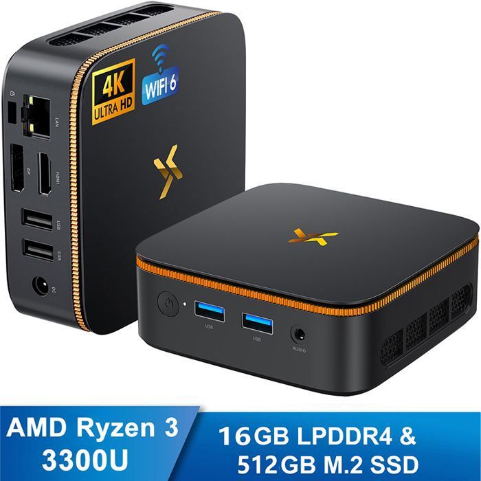 Mini PC Huidun H50 Intel Twin Lake N150 3.6GHz Max 8 Go SSD Windows 11 Pro Wifi 6 4K UHD Display NETFLIX - vue 4