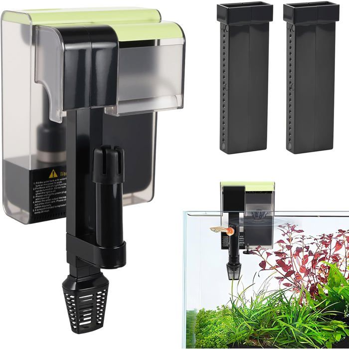 Comparer les prix de Filtre Aquarium 450L/h Filtre Extérieur Aquarium avec UVUltra-Silencieux Hang on Filtre pour Aquariums 10-100L